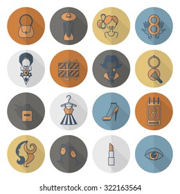 Design Elements for International Womens Day March 8, Icons. Vector