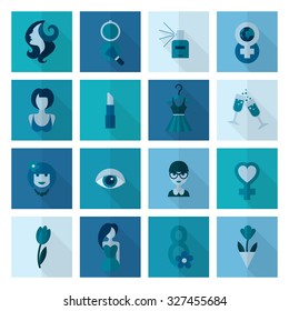 Design Elements for International Womens Day March 8, Icons. Vector