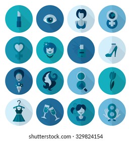 Design Elements for International Womens Day March 8, Icons. Vector