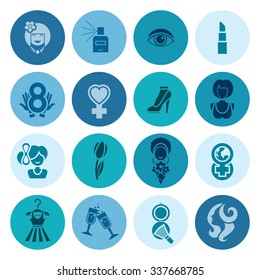 Design Elements for International Womens Day March 8, Icons. Vector