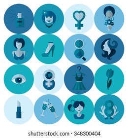 Design Elements for International Womens Day March 8, Icons. Vector