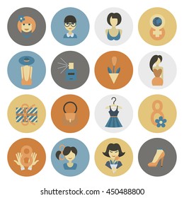 Design Elements for International Womens Day March 8, Icons. Vector