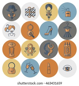 Design Elements for International Womens Day March 8, Icons. Vector