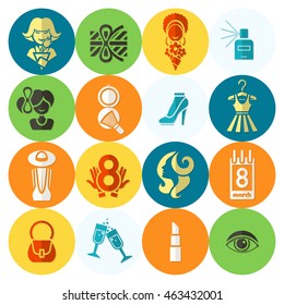 Design Elements for International Womens Day March 8, Icons. Vector