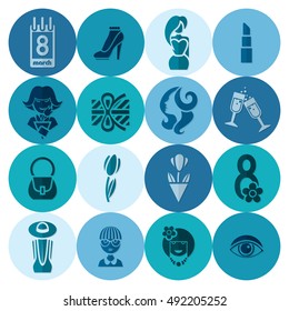 Design Elements for International Womens Day March 8, Icons. Vector