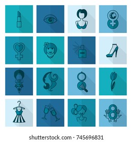 Design Elements for International Womens Day March 8, Icons. Vector