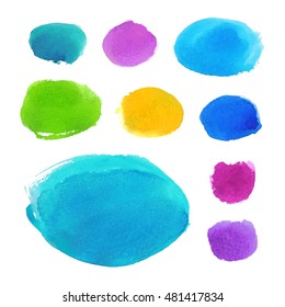 Design elements isolated on white. Watercolor background.