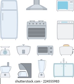 Design Elements of Kitchen equipment. Fully editable elements for general use, simply change any color vector cartoon illustration