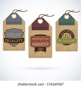 design elements logo vector design part of transfer label on aged cardboard seal design elements logo group special season hang pile fancy set best quality marketing worth value letterhead graphic gra