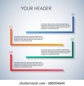 Design elements loop style background business presentation template. Vector illustration EPS 10 for chart process service your company, for industry infographic, banners, web page layout, report firm