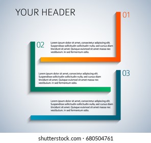 Design elements loop style background business presentation template. Vector illustration EPS 10 for chart process service your company, for industry infographic, banners, web page layout, report firm