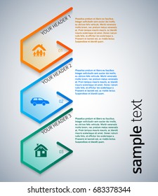 Design elements loop style background business presentation template. Vector illustration EPS 10 for chart process service your company, for industry infographic, banners, web page layout, report firm