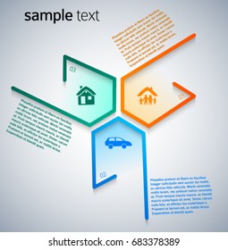 Design elements loop style background business presentation template. Vector illustration EPS 10 for chart process service your company, for industry infographic, banners, web page layout, report firm