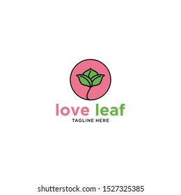Design elements of the love symbol icon and leaf logo. Can be used in medical designs, dating, Valentine's Day and marriage.