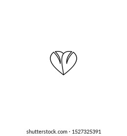 Design elements of the love symbol icon and leaf logo. Can be used in medical designs, dating, Valentine's Day and marriage.