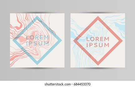 Design elements with marble texture. 