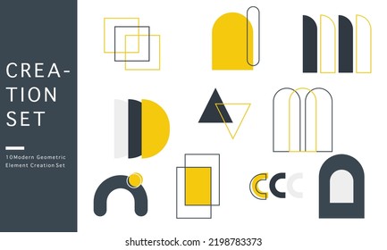 Design Elements Modern Geometric Creation Set Vector- Easy to Use
- Easy to Change Color