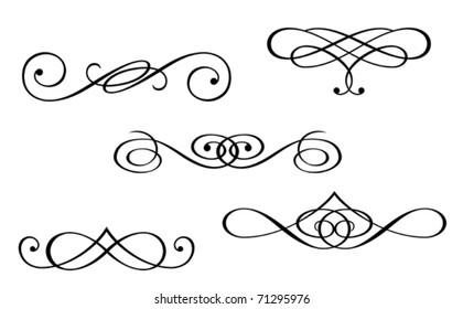Design elements and monograms isolated on white. Jpeg version also available in gallery