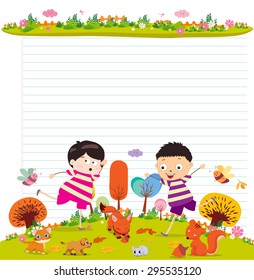 design elements for notebook, diary. Goodbye summer. Hello autumn. Back to school