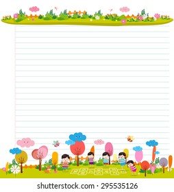 design elements for notebook, diary. Goodbye summer. Hello autumn. Back to school