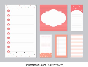 design elements for notebook, diary, stickers and other template.