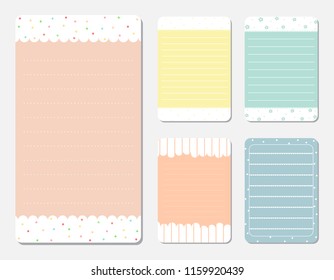 design elements for notebook, diary, stickers and other template.