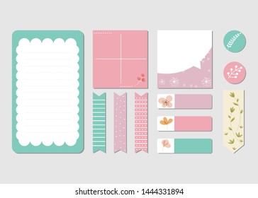 design elements for notebook, diary, stickers and other template.vector,illustration.