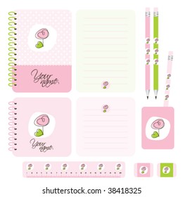 Design elements for notebook and other school accessories