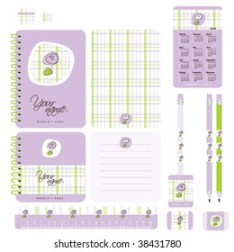 Design elements for notebook and other school accessories