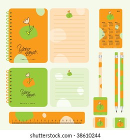 Design elements for notebook and other school accessories