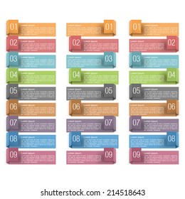 Design elements with numbers and place for your text, origami banners set, vector eps10 illustration