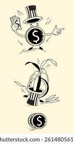 Design elements on financial and economic topics. For infographics, blogs, articles. Vector illustration.