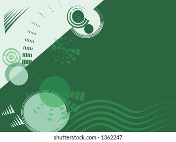 design elements on a green background-color and size are easily editable