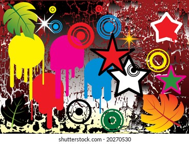 Design elements on grunge background. Vector illustration.