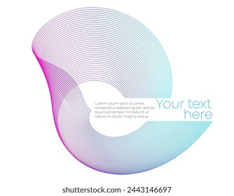 Design elements on white background isolated. Creative art. Abstract wavy stripes. Colors lines created using Blend Tool. Vector illustration EPS10 digital for promotion new product, report cover page