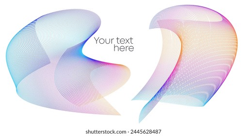 Design elements on white background isolated. Creative art. Abstract wavy stripes. Colors lines created using Blend Tool. Vector illustration EPS10 digital for promotion new product, report cover page