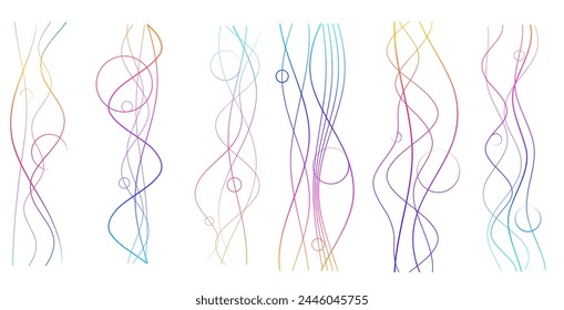 Design elements on white background isolated. Creative art. Abstract wavy stripes. Colors lines created using Blend Tool. Vector illustration EPS10 digital for promotion new product, report cover page