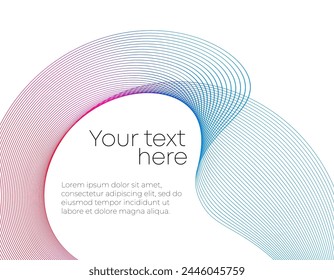 Design elements on white background isolated. Creative art. Abstract wavy stripes. Colors lines created using Blend Tool. Vector illustration EPS10 digital for promotion new product, report cover page