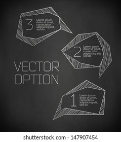 Design elements  for options of drawing with chalk on blackboard