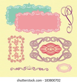 design elements, ornamental vintage frames, vector illustration