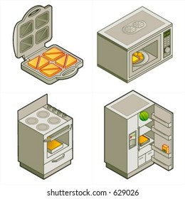 Design Elements p. 14b "Kitchen" fully editable vector file format (Adobe Illustrator 8 eps), for general use, change colours as you like.