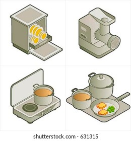 Design Elements p. 14d "Kitchen" fully editable vector file format (Adobe Illustrator 8 eps), for general use, change colours as you like.