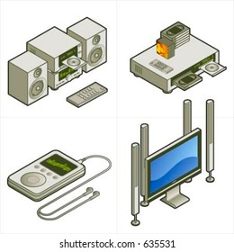 Design Elements p. 15a "Audio-Video" fully editable vector file format (Adobe Illustrator 8 eps), for general use, change colours as you like.