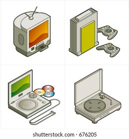 Design Elements p. 15b "Audio-Video" fully editable vector file format (Adobe Illustrator 8 eps), for general use, change colours as you like.