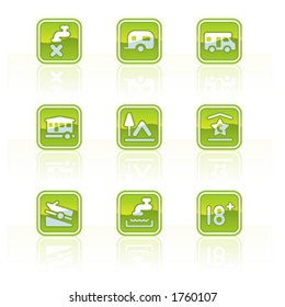 Design Elements p.42D "Glossy Camping Icons" is a vector file format for general use. Simply change any colors as you like. I hope you enjoy.