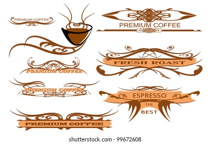 design elements for page, cup caffee