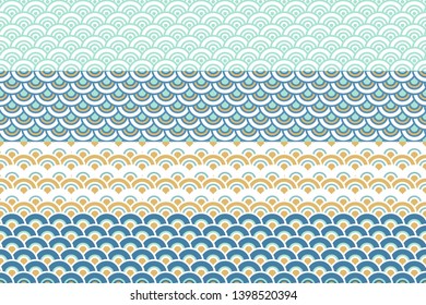 Design elements and page decoration. Vector set of seamless ornamental decorative borders. Oriental ornaments collection for digital, textile print, web, desktop fill, display wallpapers.