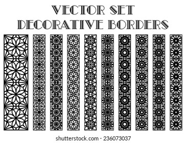 Design elements and page decoration. Vector borders set