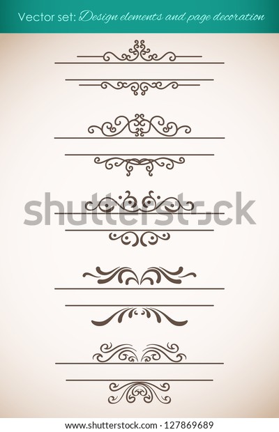 Design elements and page decorations set.
Vector illustration