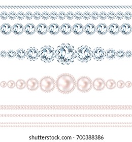 Design elements of pearls and diamonds